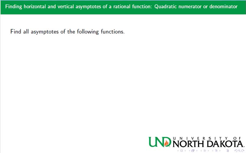 Finding horizontal and vertical asymptotes of a rational function ...